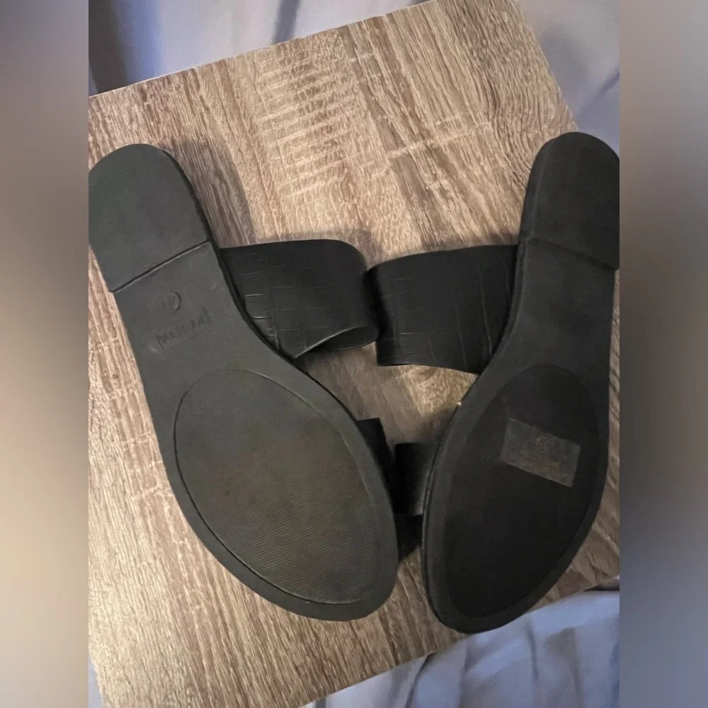 Top Moda Black Slide Sandals